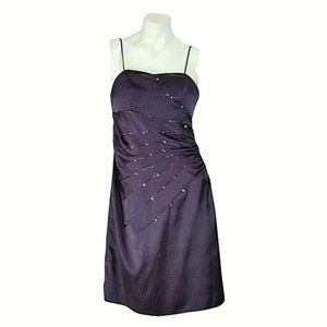Nox Purple Amethyst Stone Beaded Satin Dress